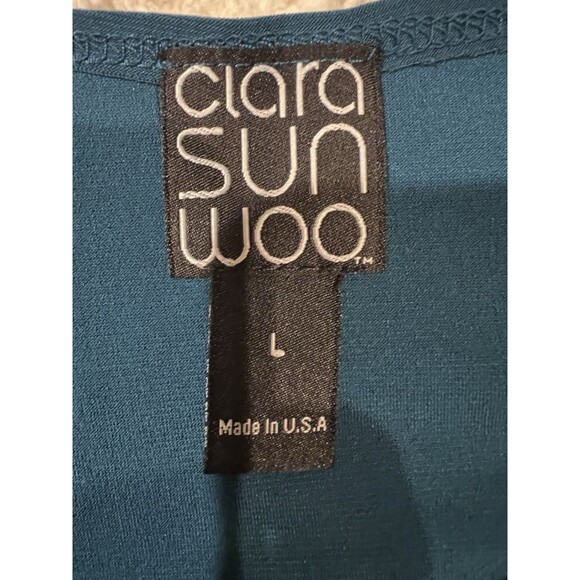 Clara Sun Woo Tank Top Sleeveless Shirt Scoop Neck Stretch Size Large - Picture 5 of 6